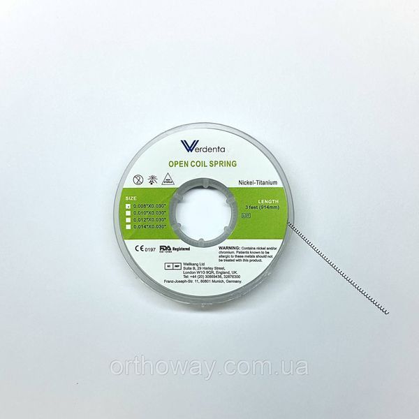 Пружина открывающая, в мотке Werdenta NiTi Open 0.08